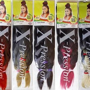 XPRESSION LAGOS BRAID Pre-Pulled Hair Extension, 42″ & 46″ Pack