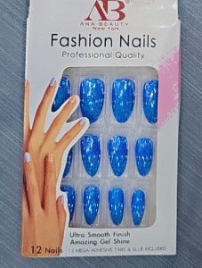 Press- On Nails Blue glittering