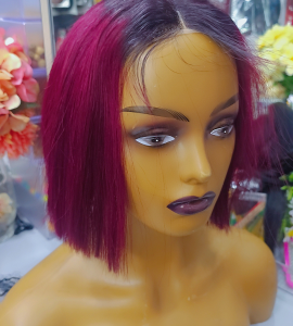 Short Bob Burgundy Wig