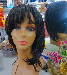 Fringe braids short black