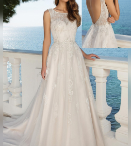 Justin Alexander 88091 Pink Champagne size 8
